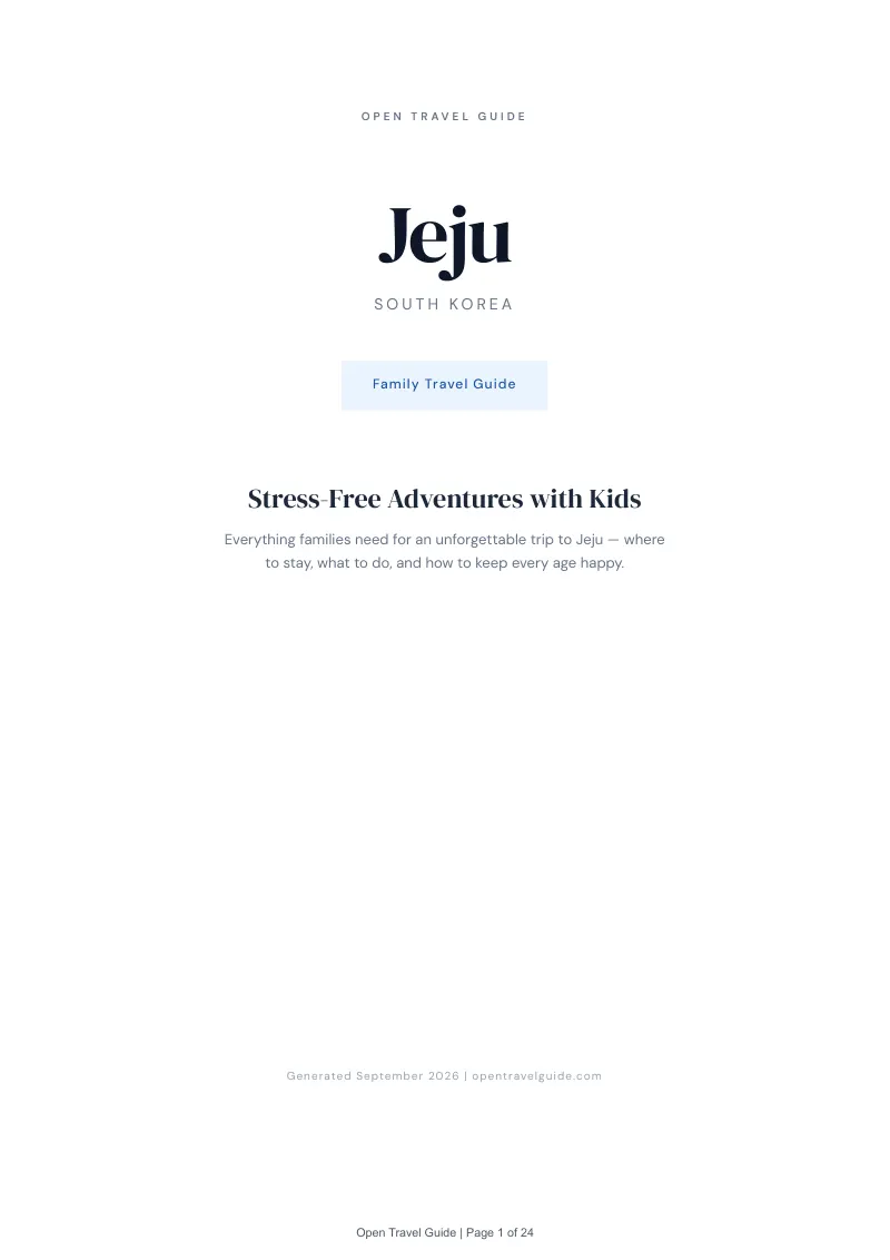 Jeju Complete Travel Bundle: Family guide · Cover