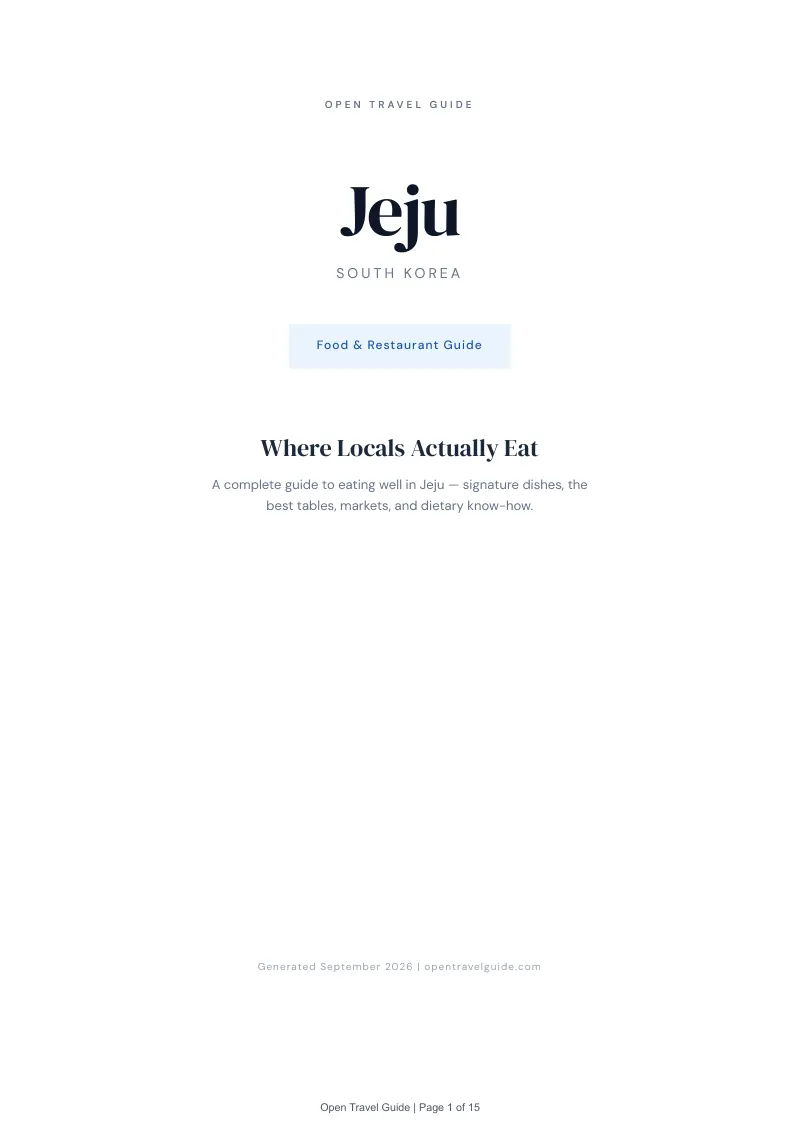 Jeju Complete Travel Bundle: Food guide · Cover
