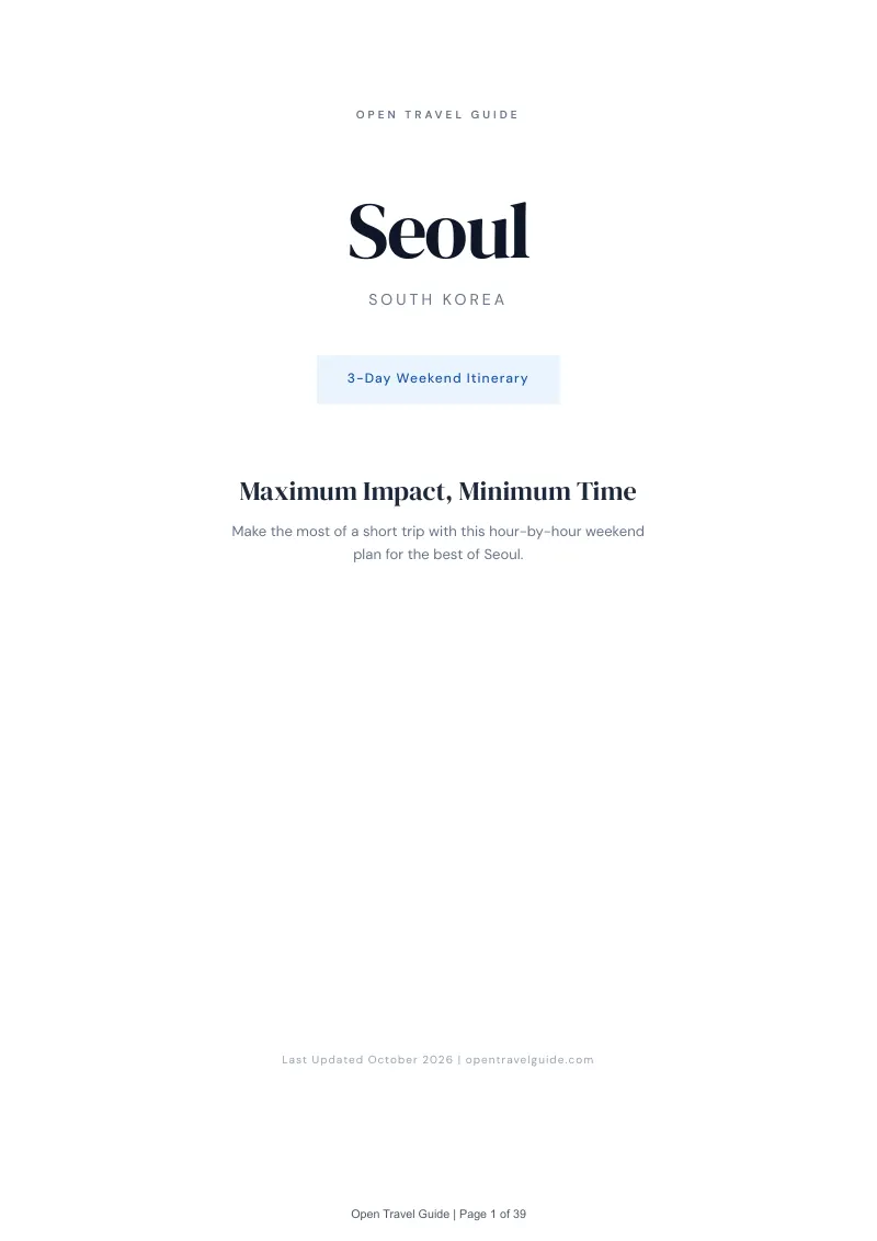 Seoul 3-Day Weekend Itinerary: Cover