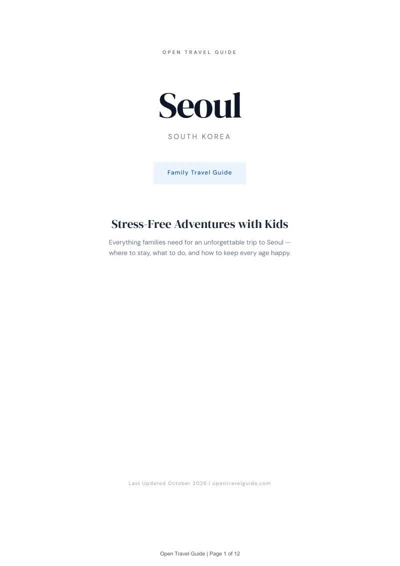 Seoul Family Travel Guide: Cover