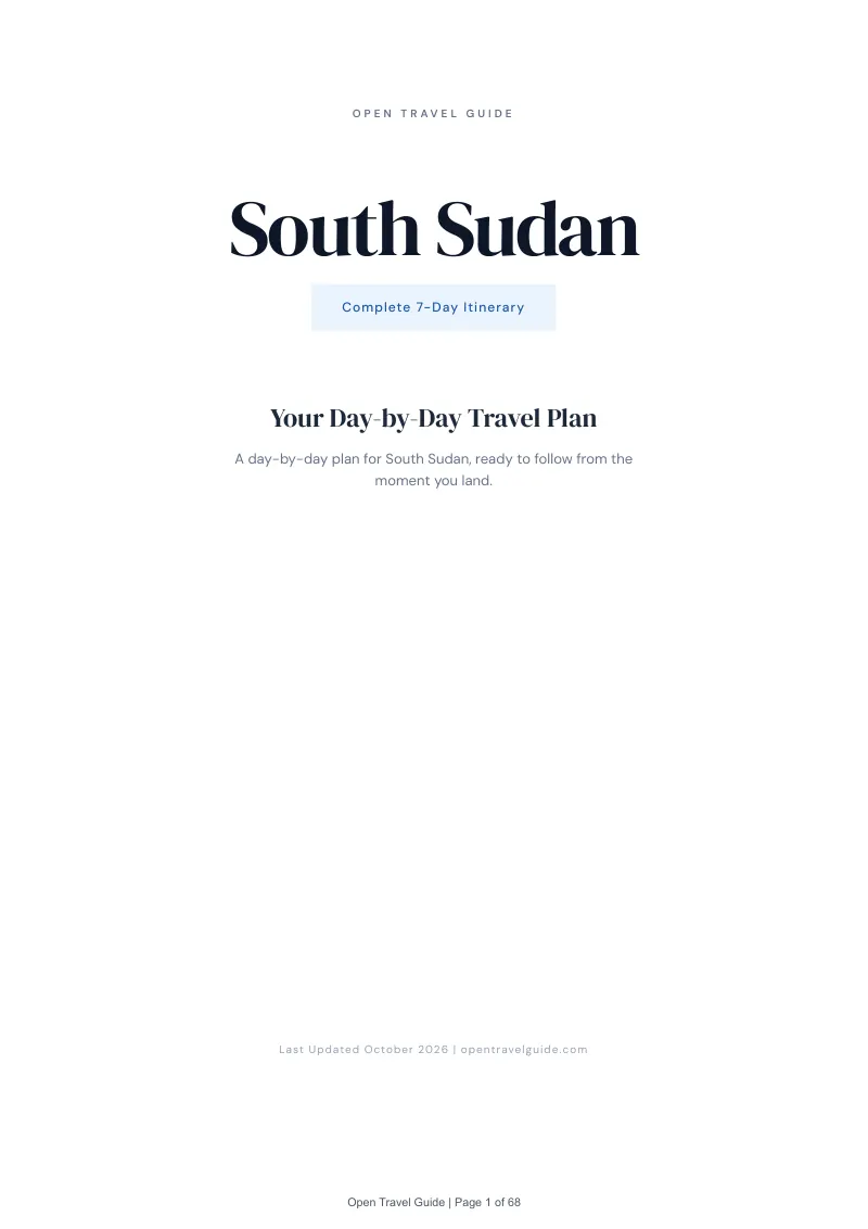 South Sudan 7-Day Itinerary: Cover