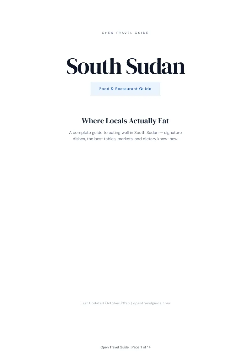 South Sudan Food & Restaurant Guide: Cover