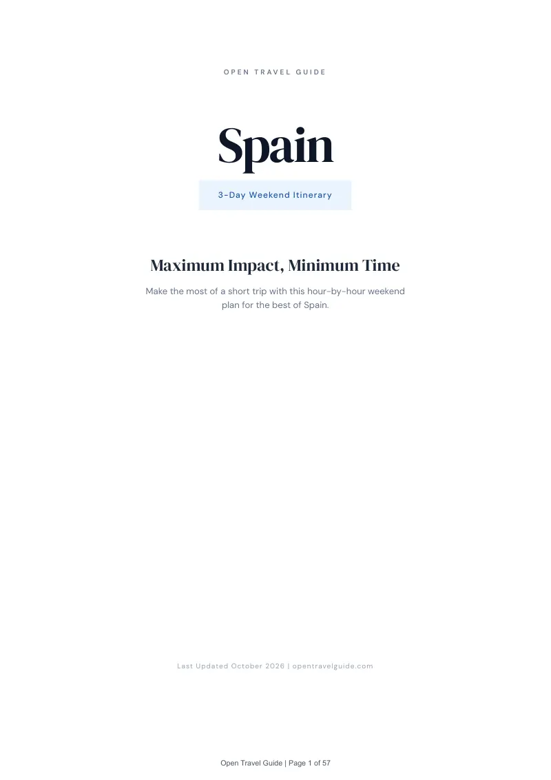 Spain 3-Day Weekend Itinerary: Cover