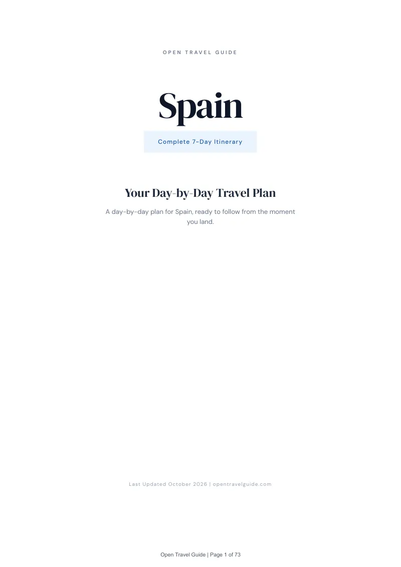 Spain 7-Day Itinerary: Cover