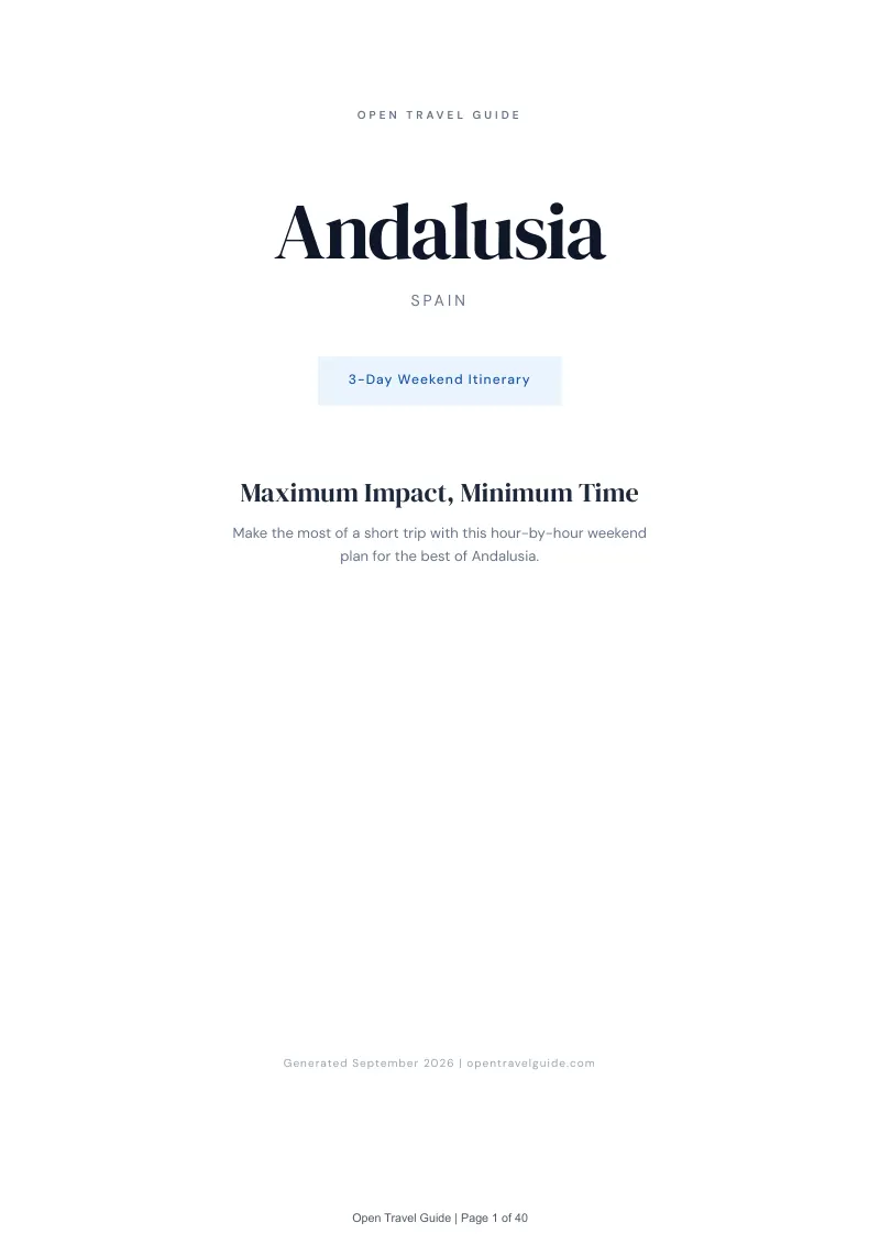 Andalusia Complete Travel Bundle: 3-day itinerary · Cover