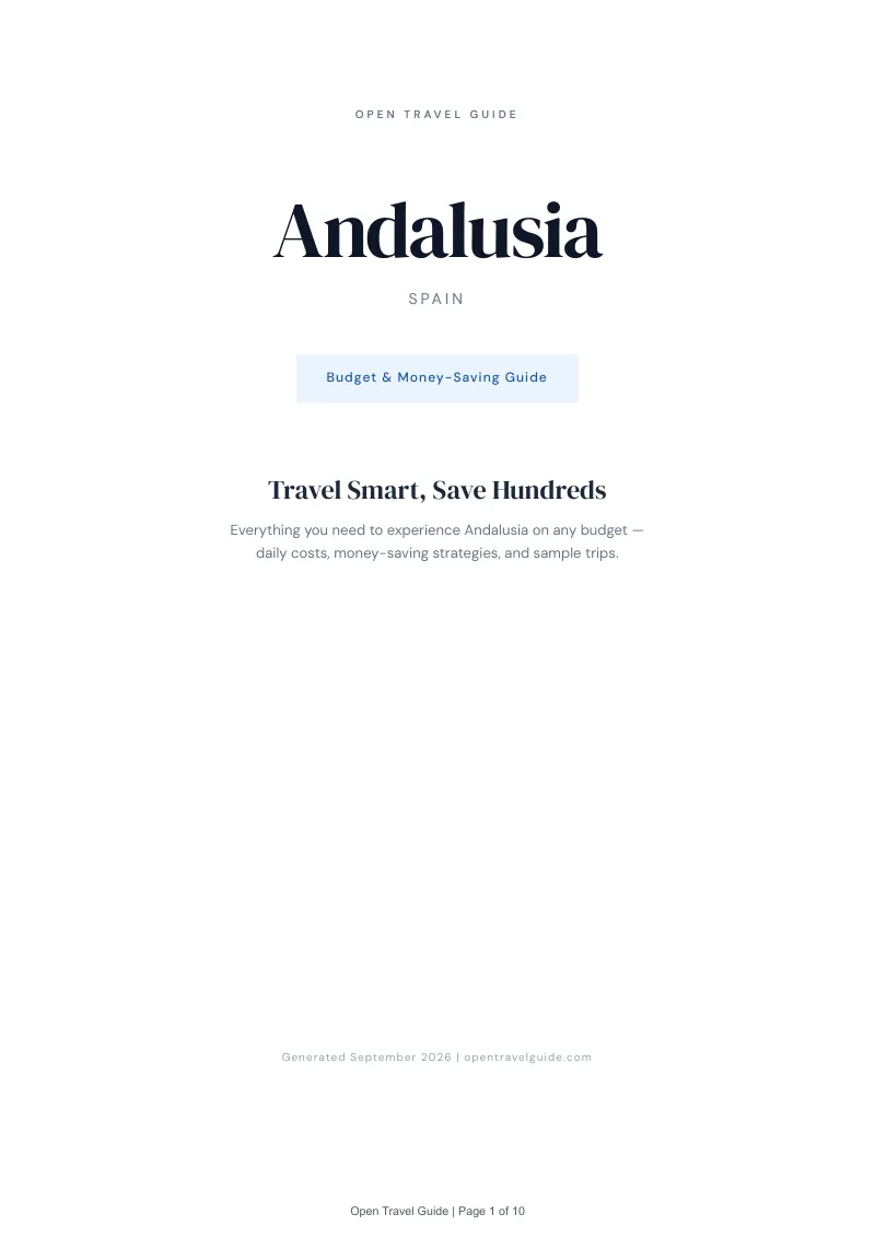 Andalusia Complete Travel Bundle: Budget guide · Cover
