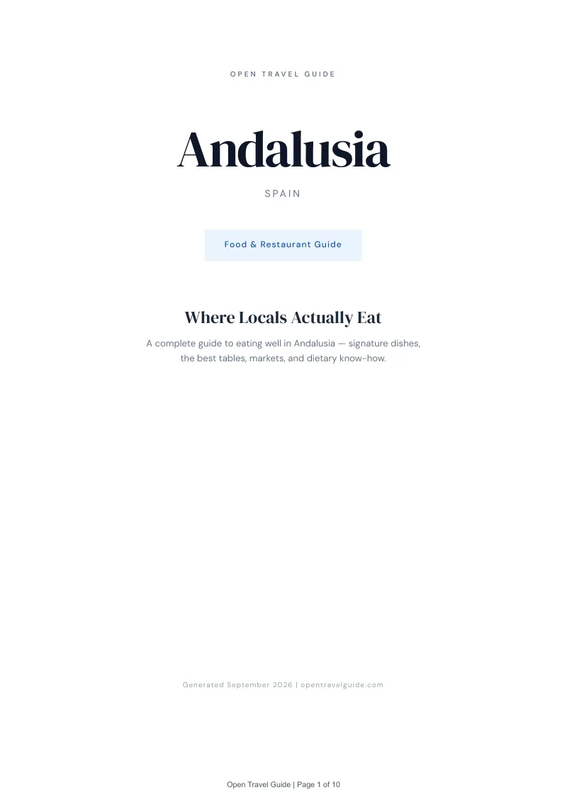 Andalusia Complete Travel Bundle: Food guide · Cover