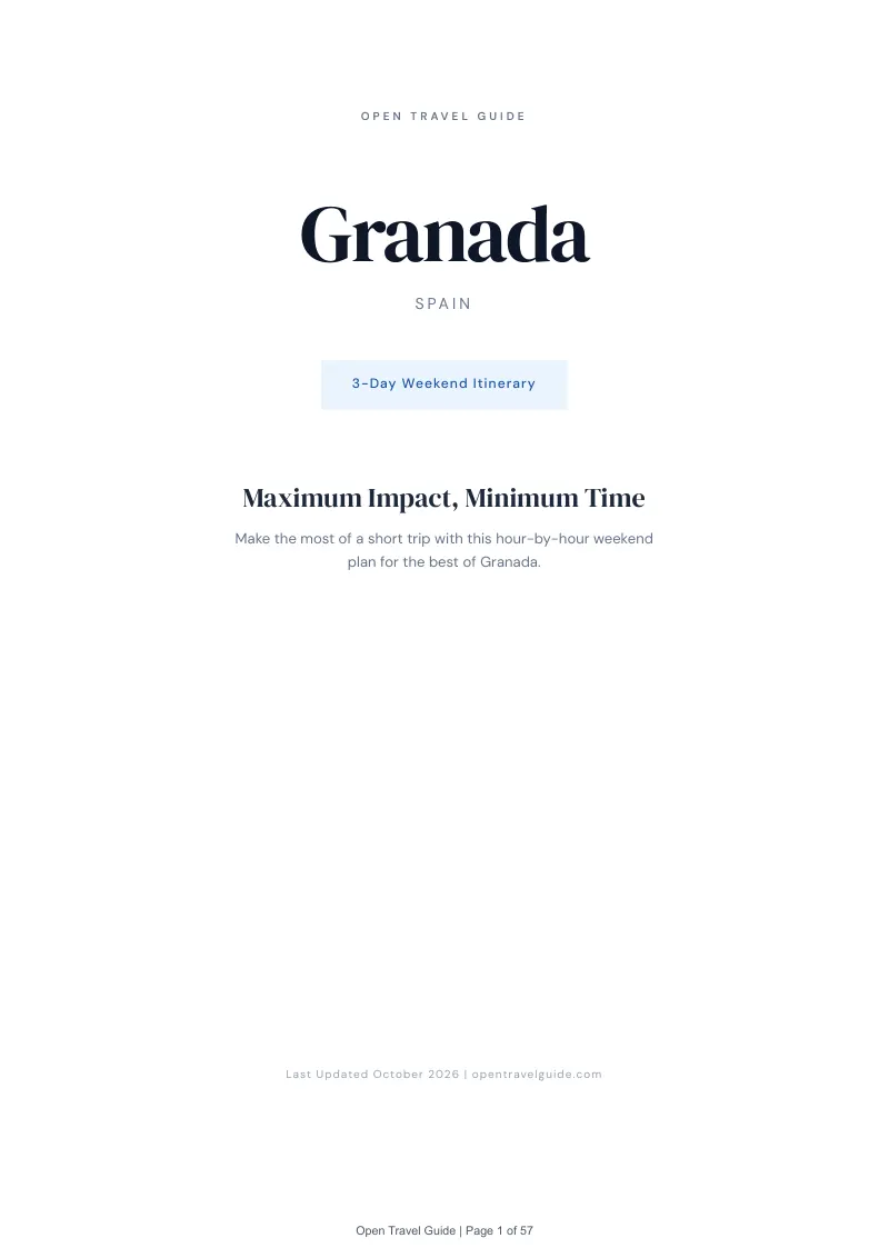 Granada 3-Day Weekend Itinerary: Cover