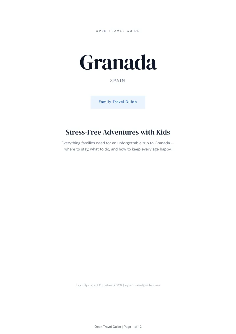 Granada Family Travel Guide: Cover