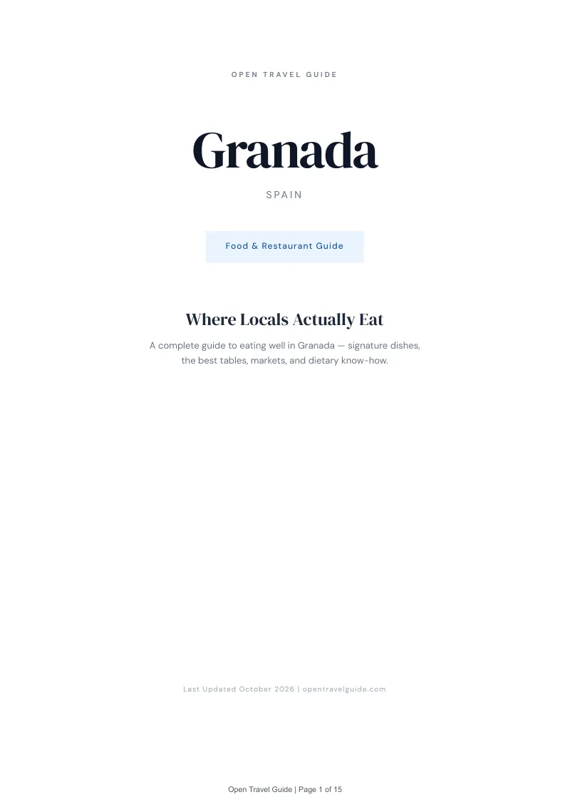 Granada Food & Restaurant Guide: Cover