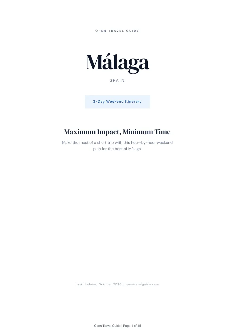 Malaga 3-Day Weekend Itinerary: Cover