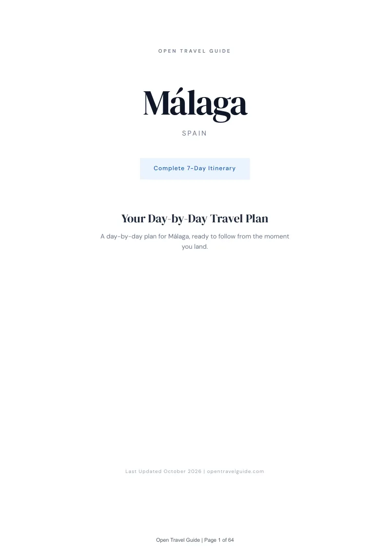 Malaga 7-Day Itinerary: Cover