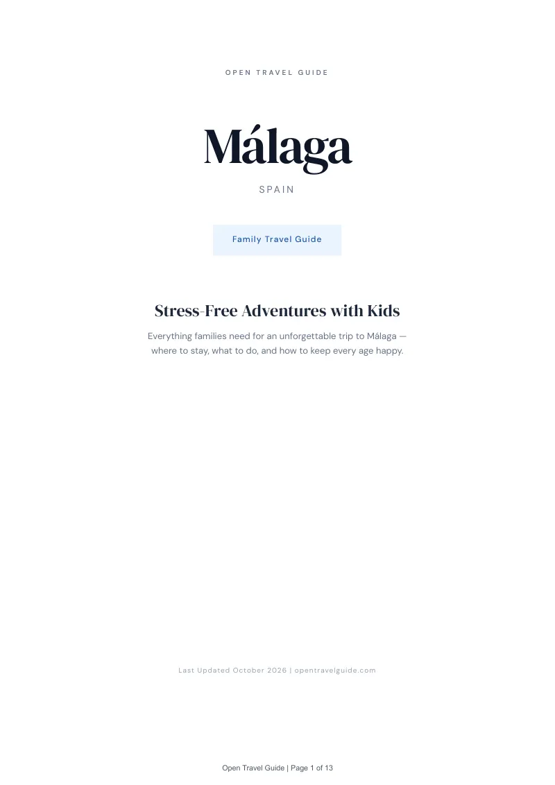 Malaga Family Travel Guide: Cover