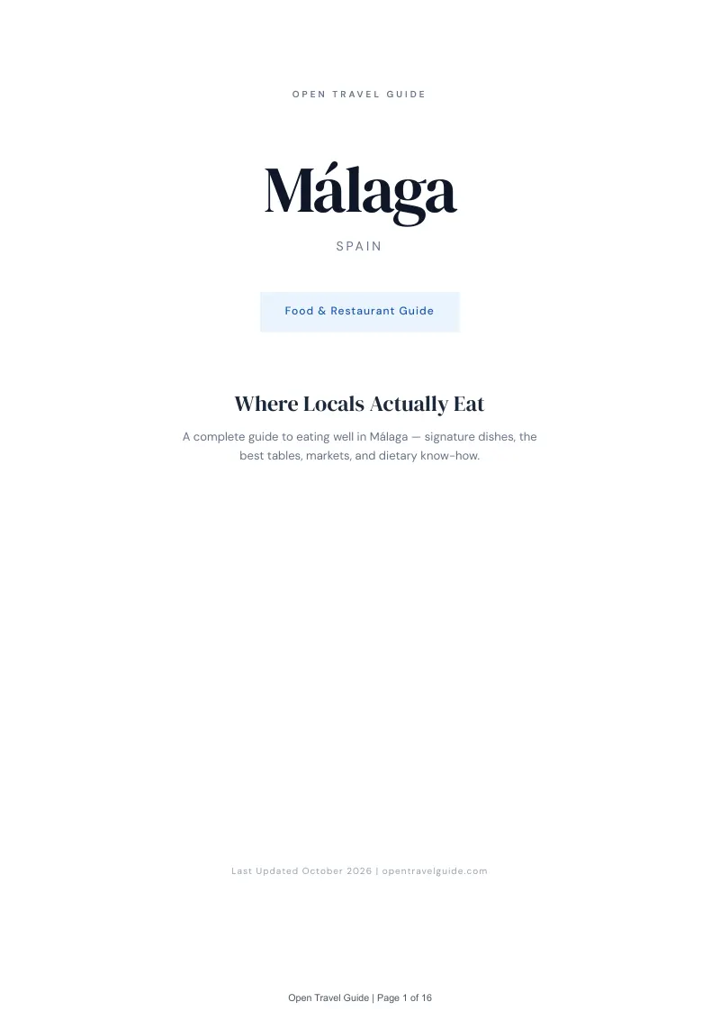 Malaga Food & Restaurant Guide: Cover