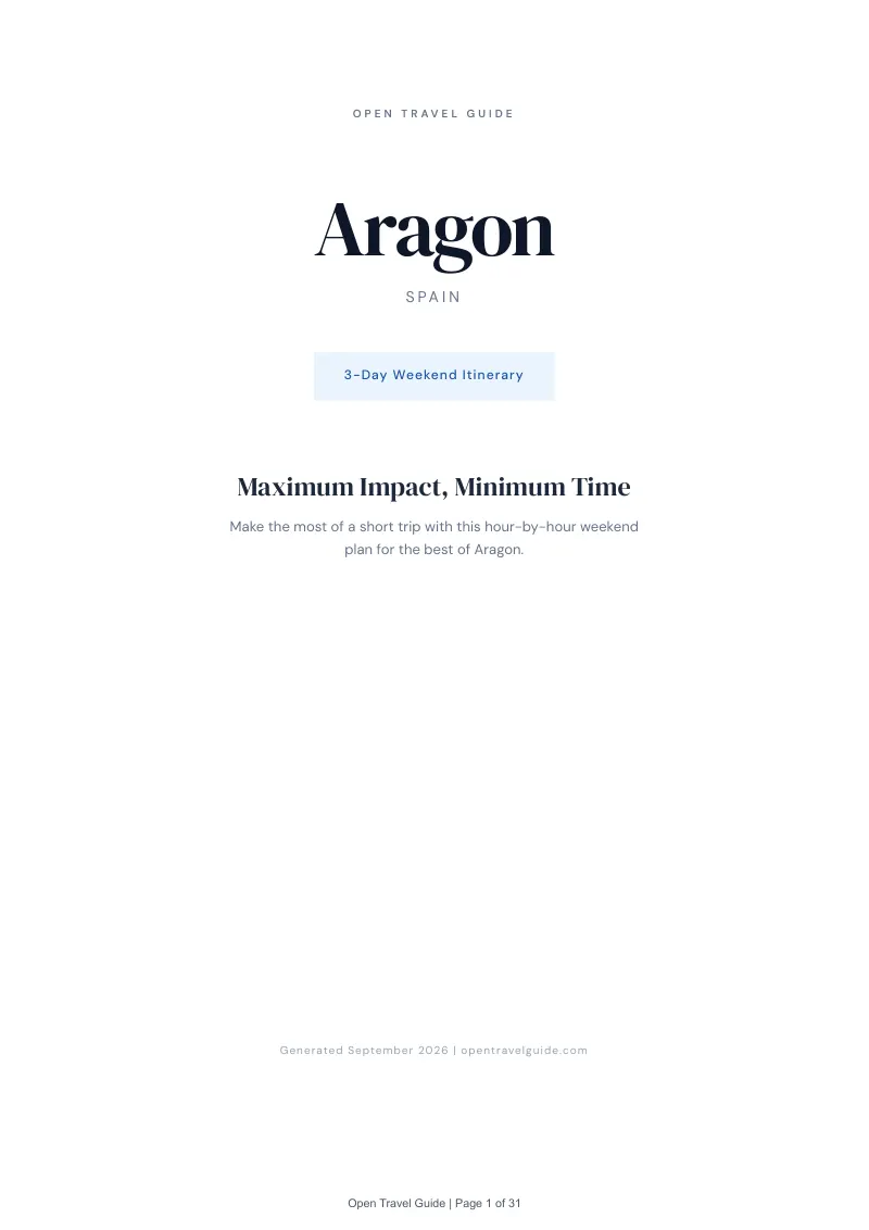 Aragon Complete Travel Bundle: 3-day itinerary · Cover