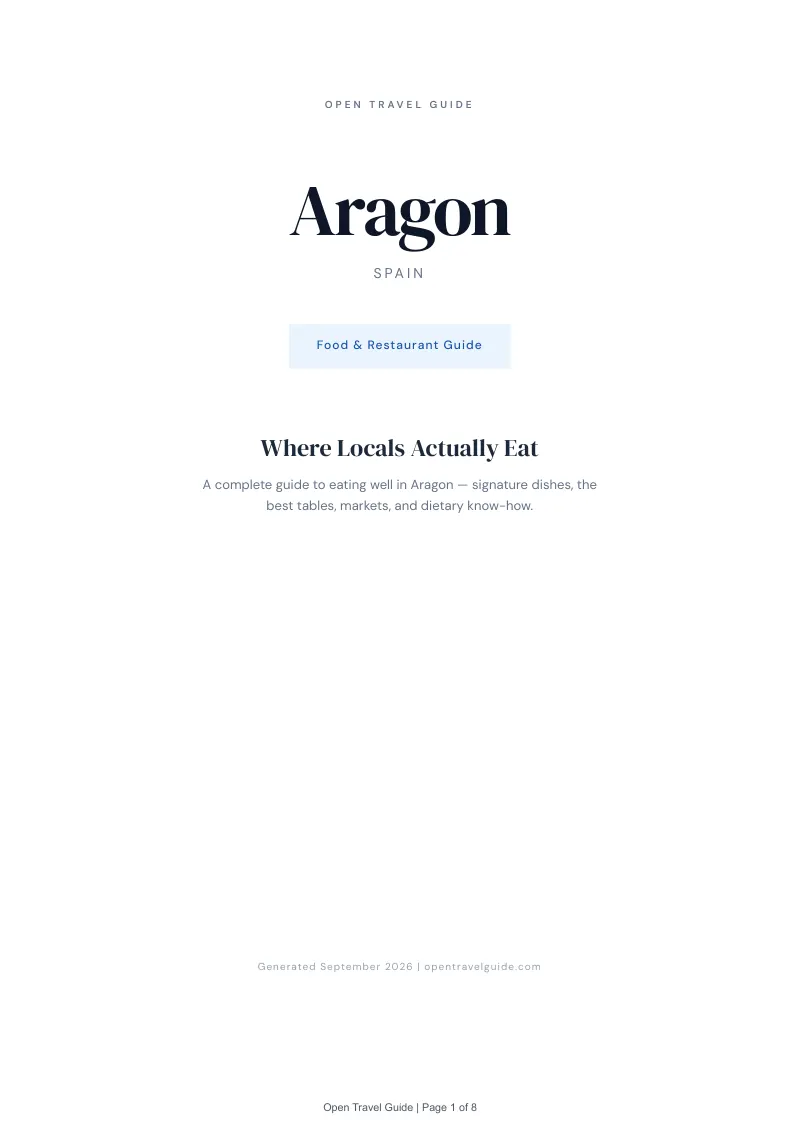 Aragon Complete Travel Bundle: Food guide · Cover