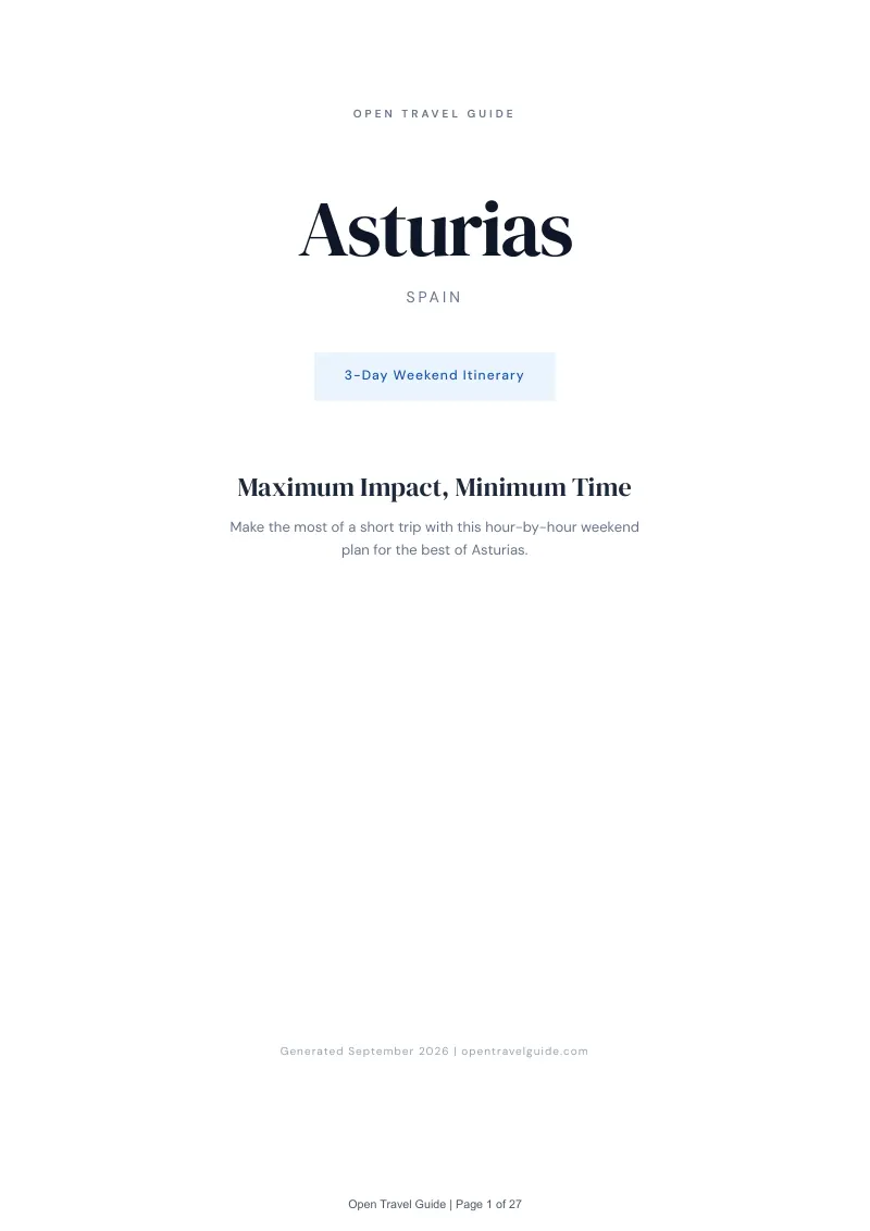 Asturias Complete Travel Bundle: 3-day itinerary · Cover