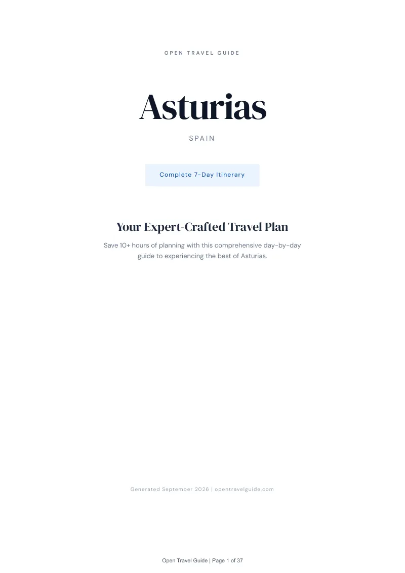 Asturias Complete Travel Bundle: 7-day itinerary · Cover