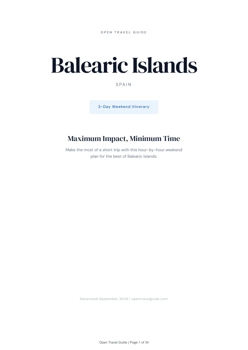 Balearic Islands Complete Travel Bundle: 3-day itinerary · Cover