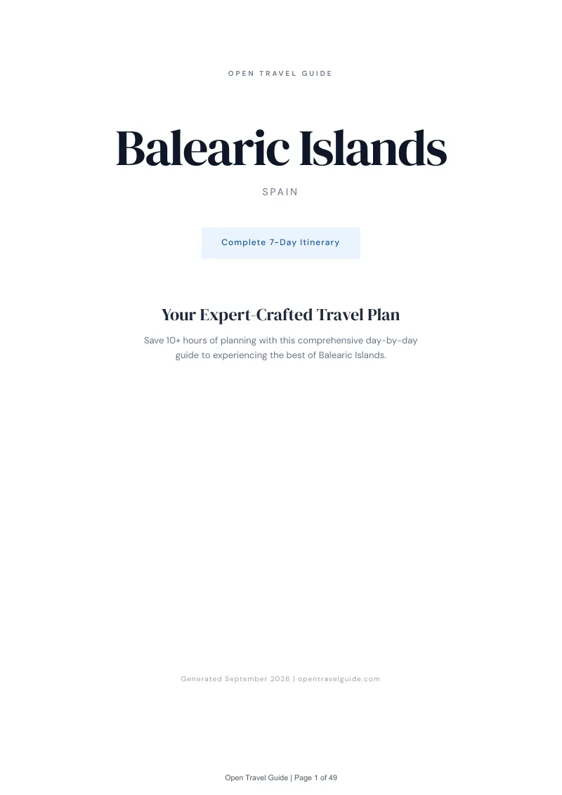 Balearic Islands Complete Travel Bundle: 7-day itinerary · Cover
