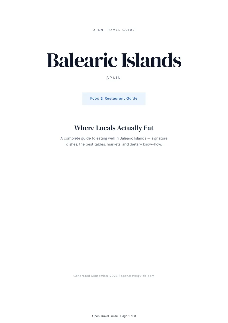 Balearic Islands Complete Travel Bundle: Food guide · Cover