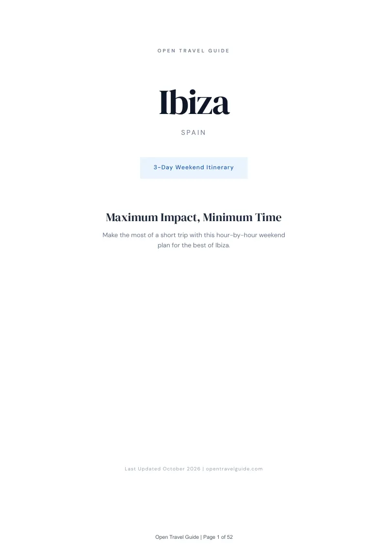 Ibiza 3-Day Weekend Itinerary: Cover