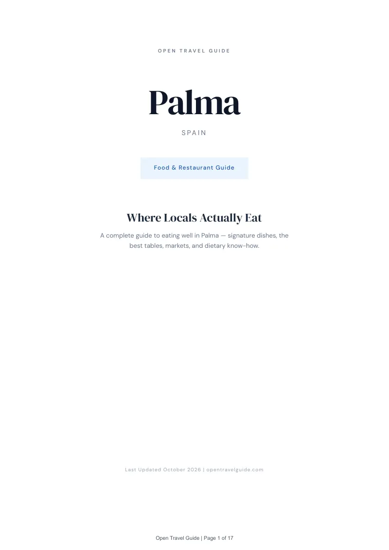 Palma Food & Restaurant Guide: Cover