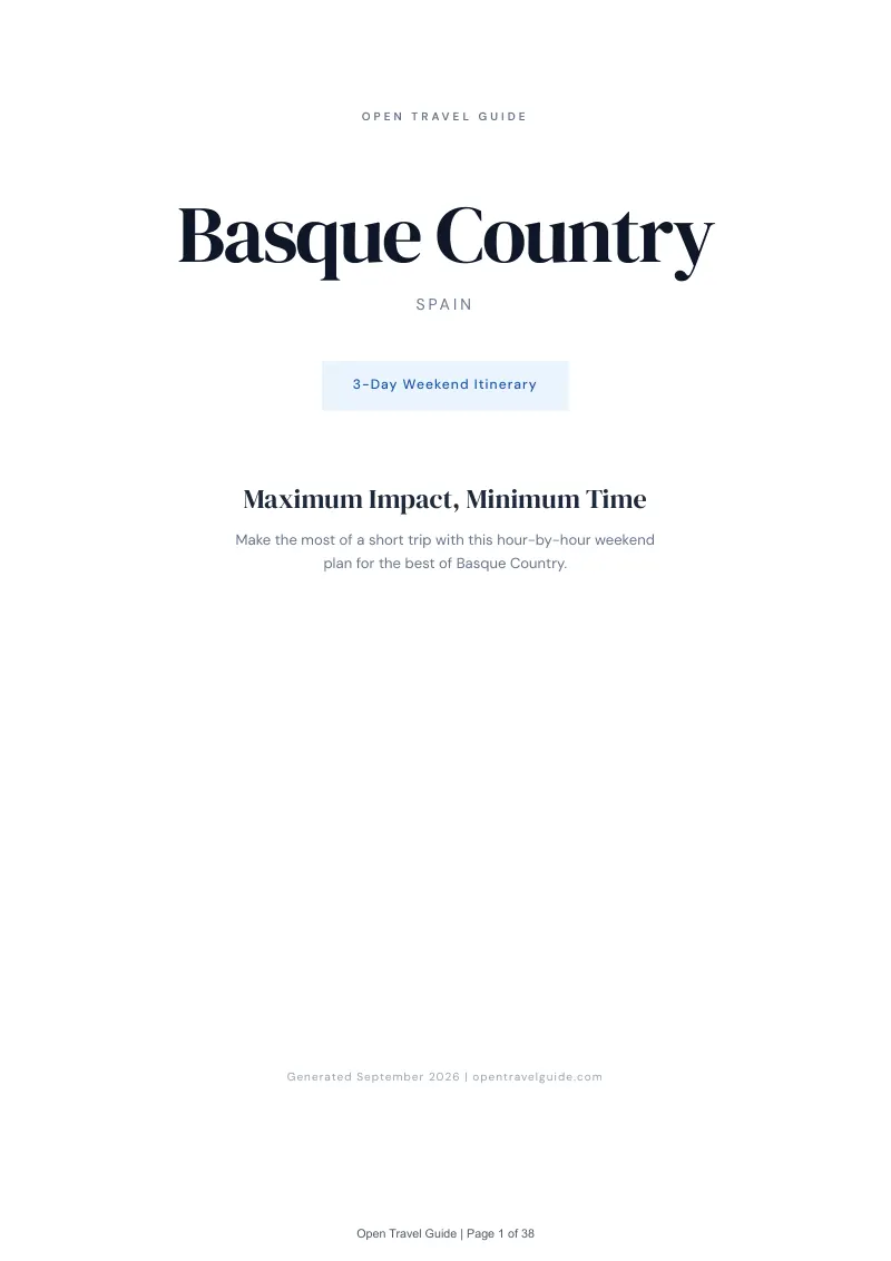 Basque Country Complete Travel Bundle: 3-day itinerary · Cover