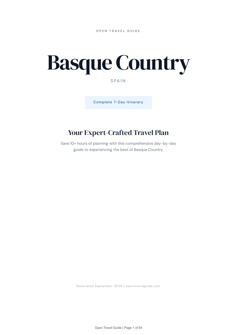 Basque Country Complete Travel Bundle: 7-day itinerary · Cover