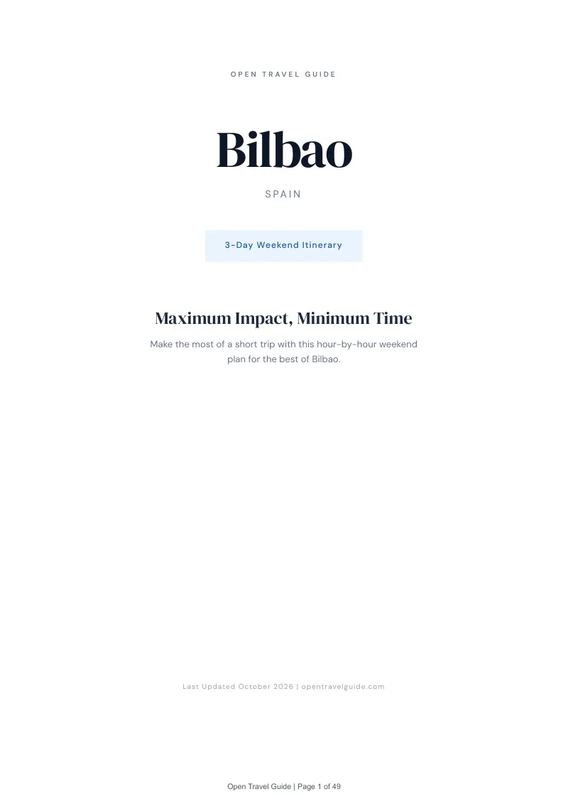 Bilbao 3-Day Weekend Itinerary: Cover