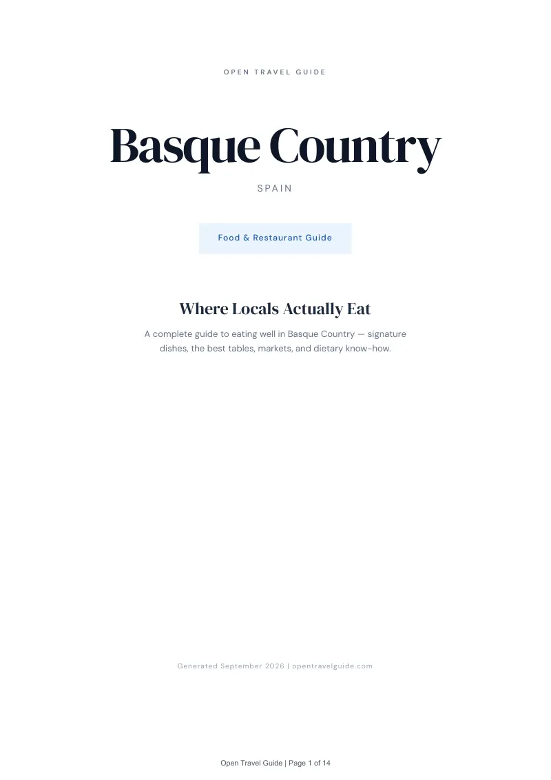 Basque Country Complete Travel Bundle: Food guide · Cover