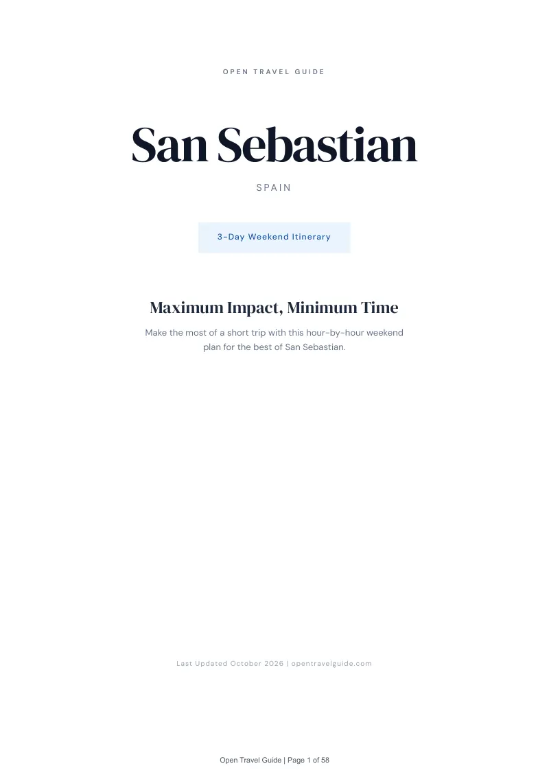 San Sebastian 3-Day Weekend Itinerary: Cover