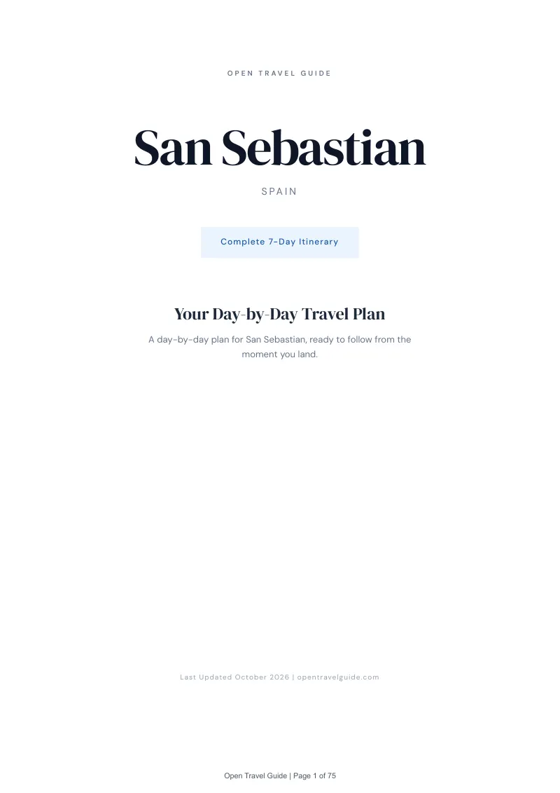 San Sebastian 7-Day Itinerary: Cover