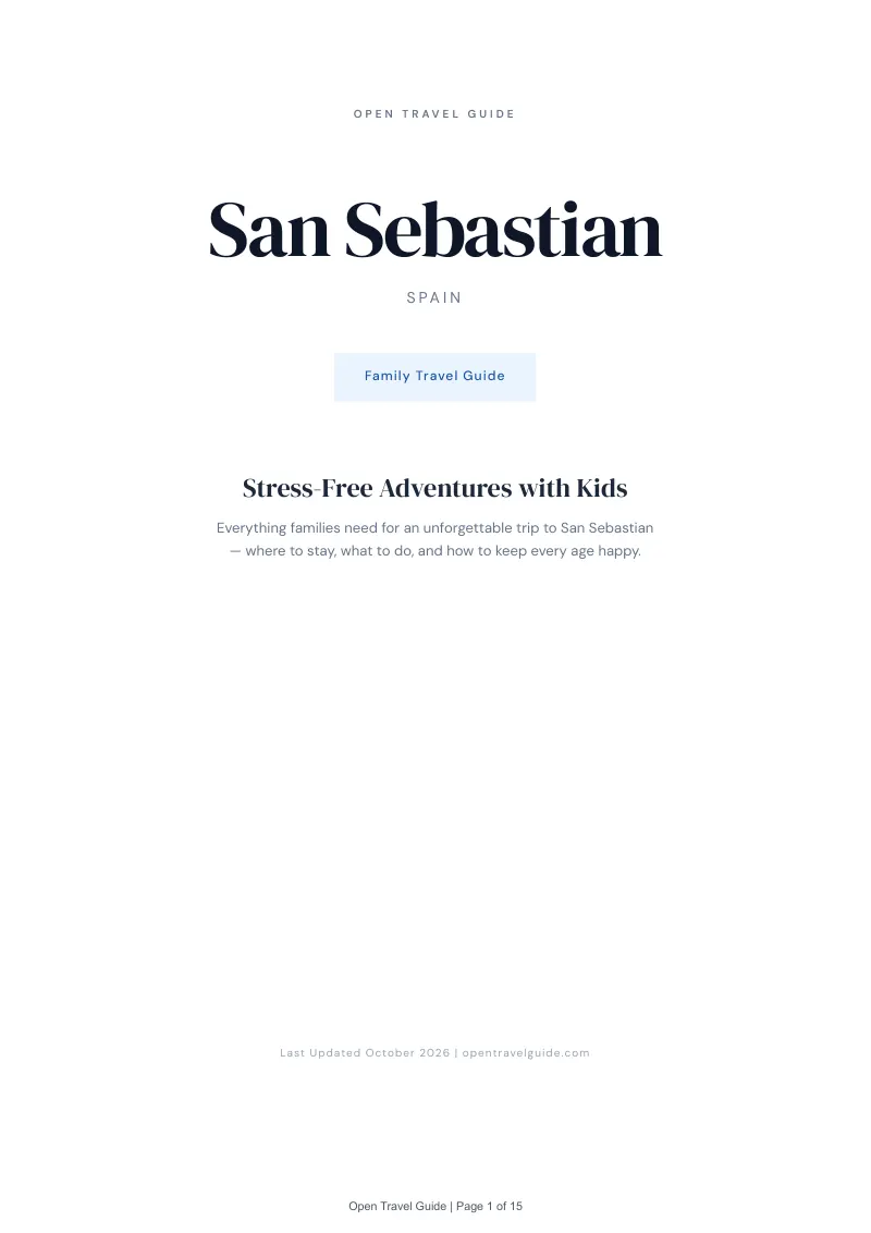 San Sebastian Family Travel Guide: Cover