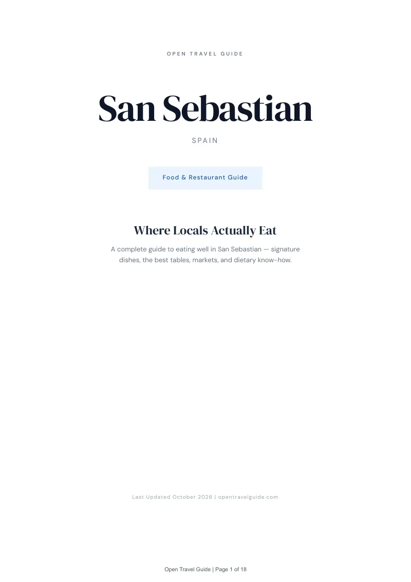 San Sebastian Food & Restaurant Guide: Cover