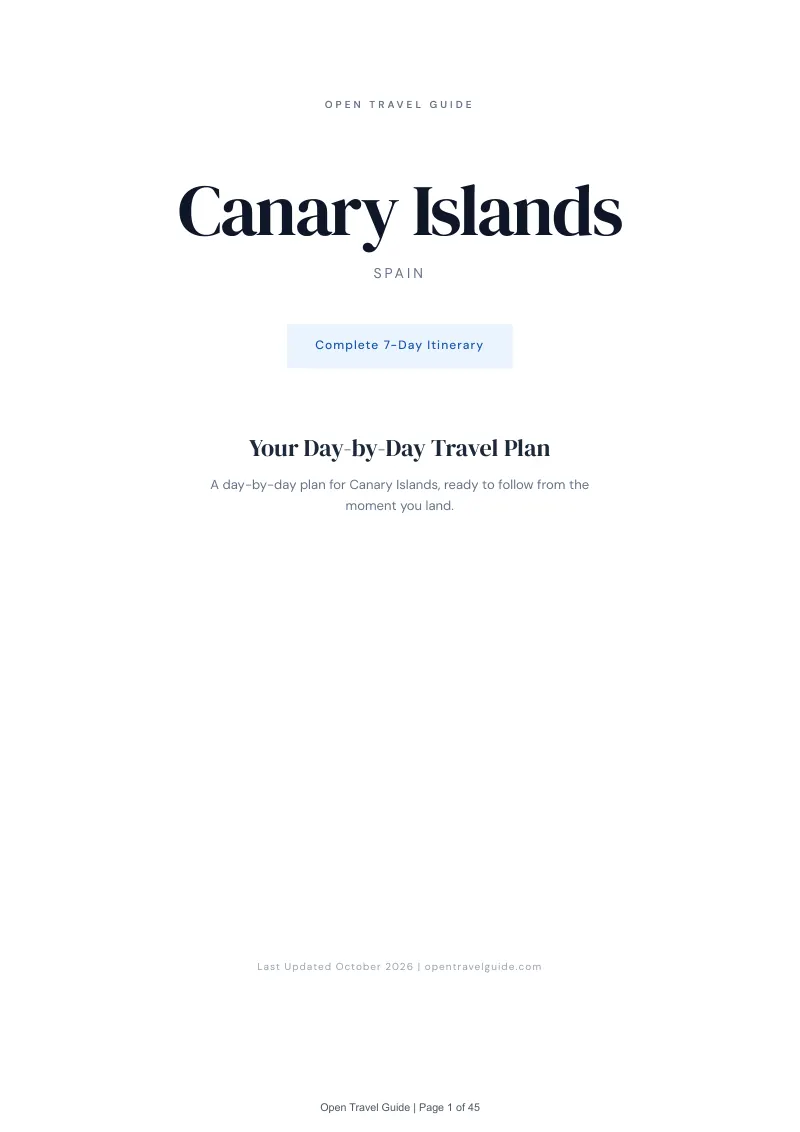 Canary Islands 7-Day Itinerary: Cover