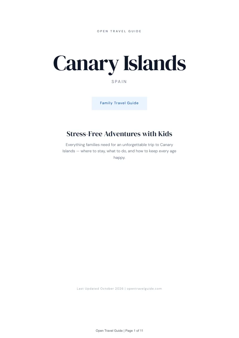 Canary Islands Family Travel Guide: Cover