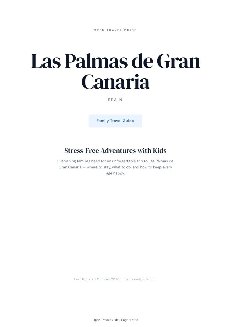 Las Palmas De Gran Canaria Family Travel Guide: Cover
