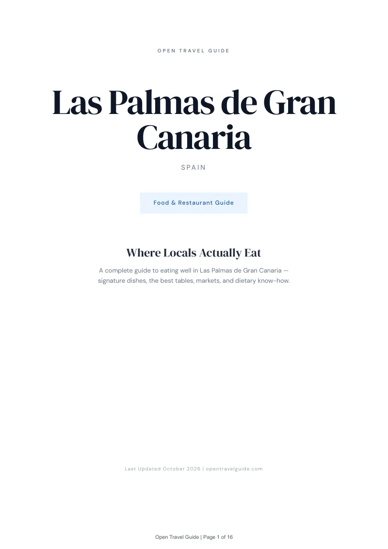Las Palmas De Gran Canaria Food & Restaurant Guide: Cover