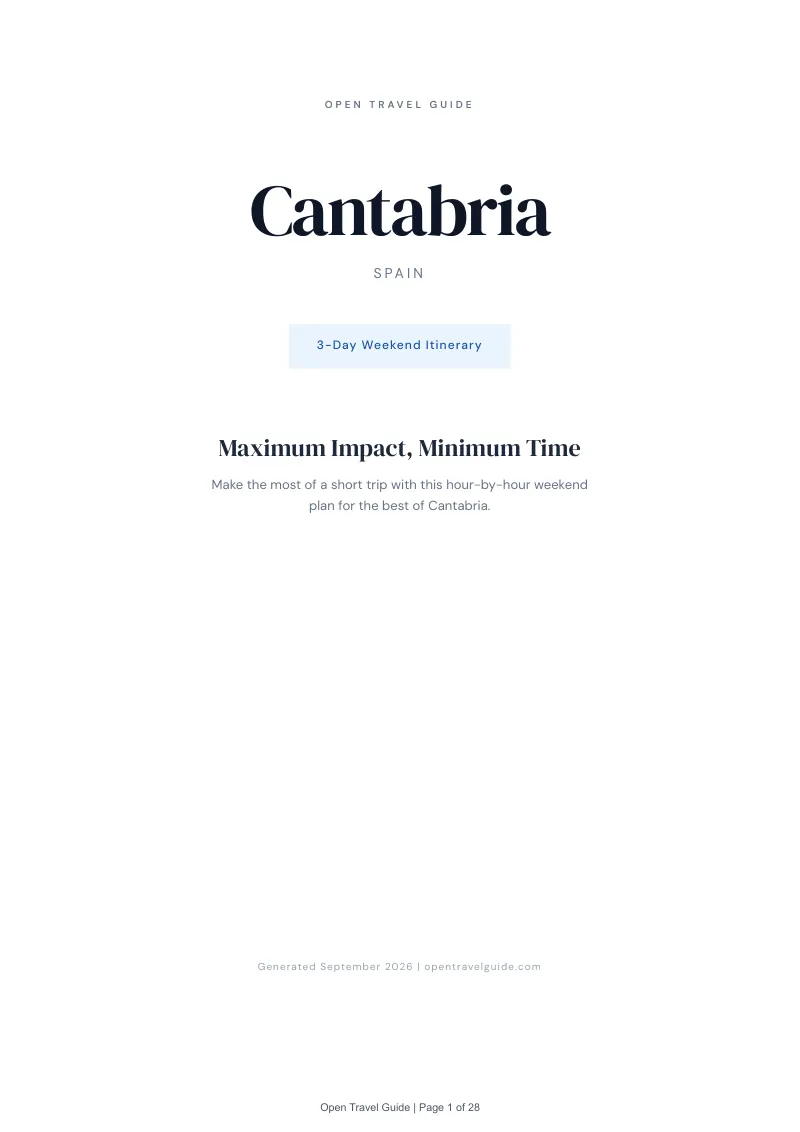 Cantabria Complete Travel Bundle: 3-day itinerary · Cover