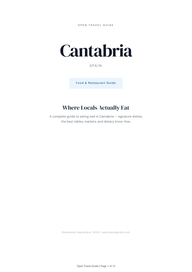 Cantabria Complete Travel Bundle: Food guide · Cover