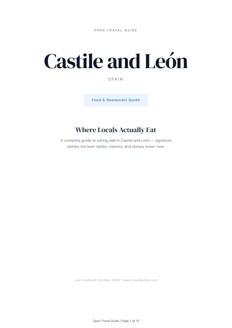 Castile And León Food & Restaurant Guide: Cover