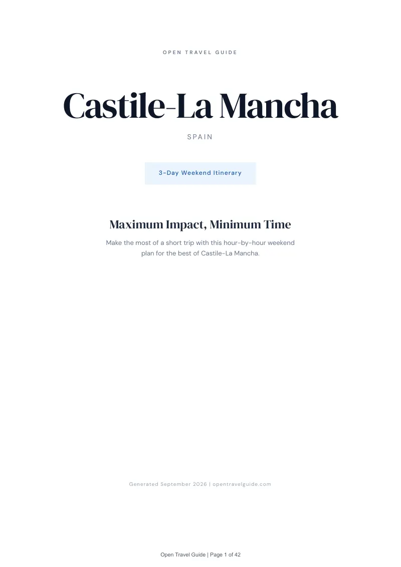 Castile La Mancha Complete Travel Bundle: 3-day itinerary · Cover