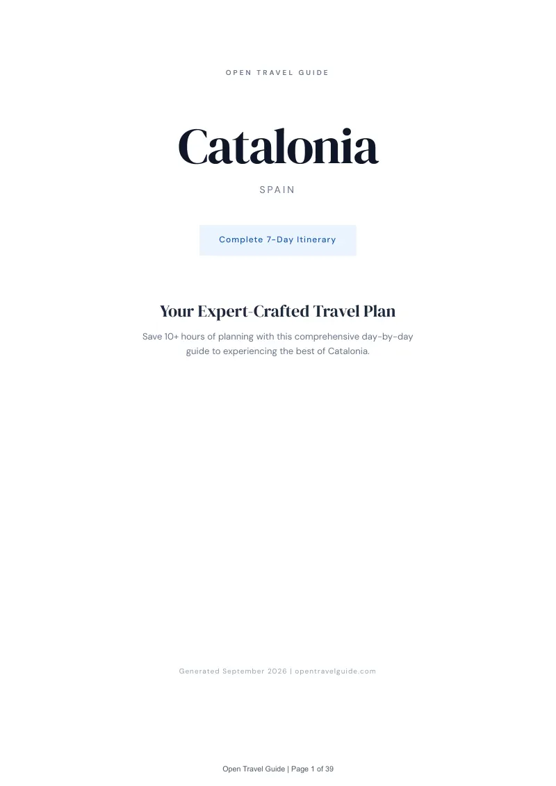 Catalonia Complete Travel Bundle: 7-day itinerary · Cover