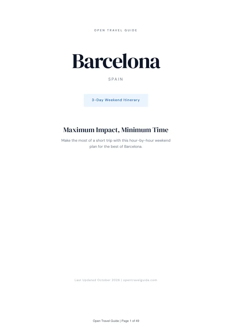 Barcelona 3-Day Weekend Itinerary: Cover