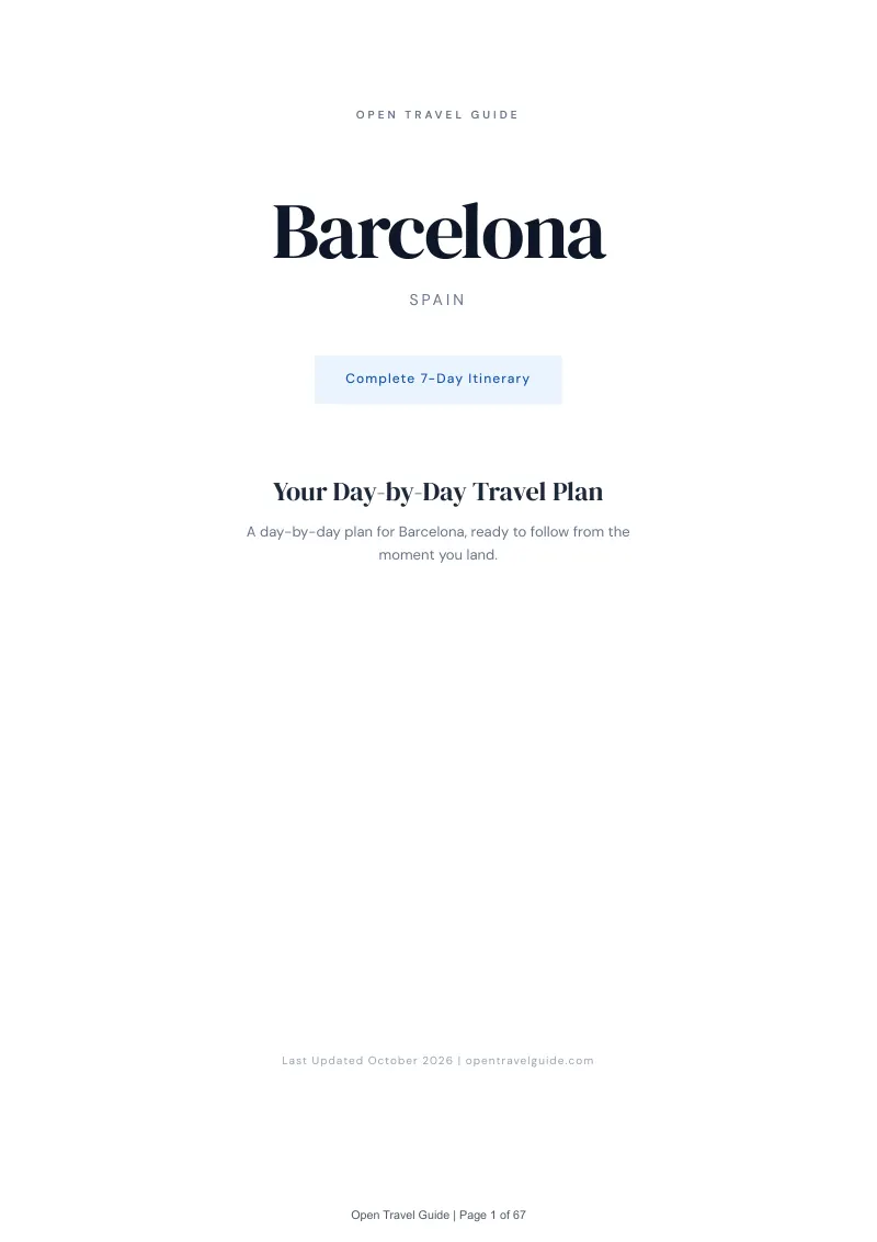 Barcelona 7-Day Itinerary: Cover
