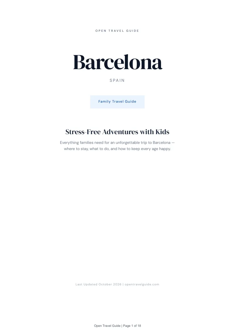 Barcelona Family Travel Guide: Cover