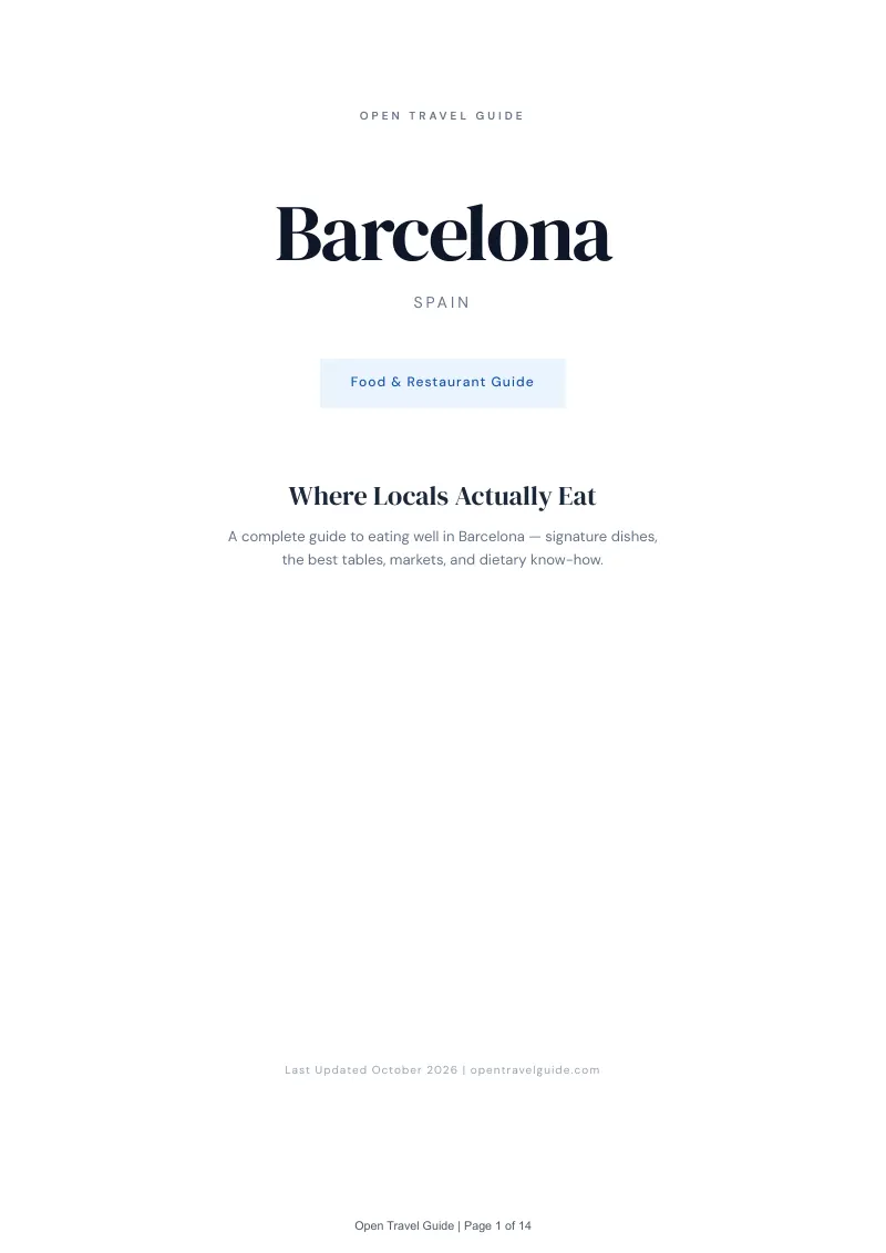 Barcelona Food & Restaurant Guide: Cover