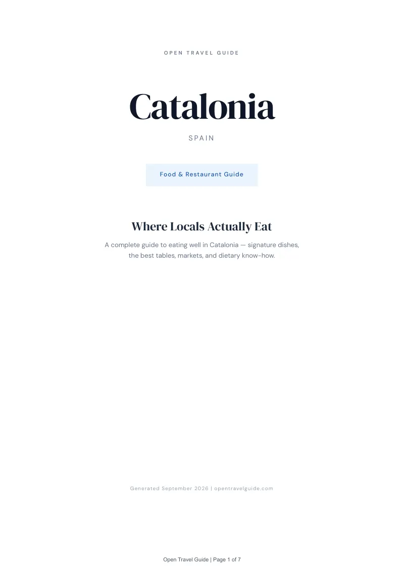 Catalonia Complete Travel Bundle: Food guide · Cover