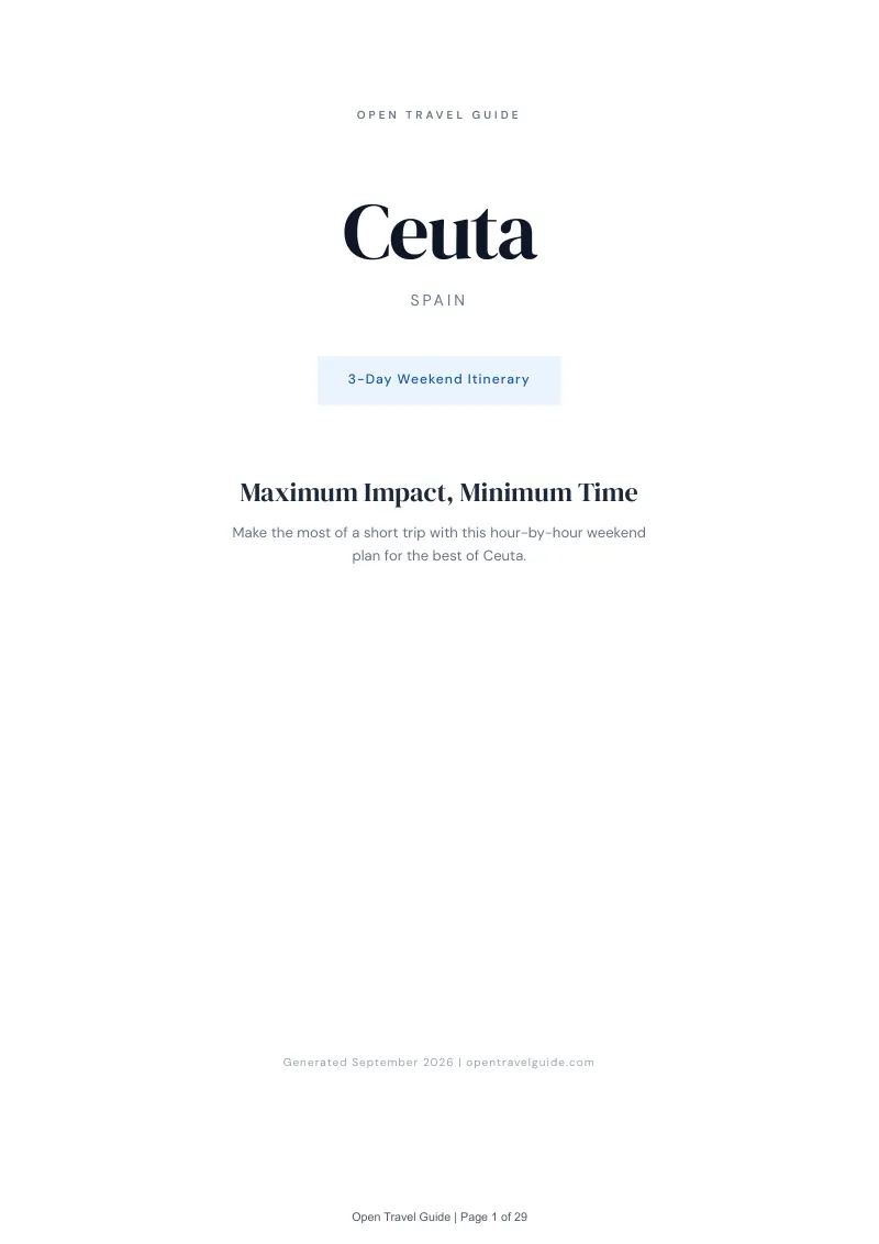 Ceuta Complete Travel Bundle: 3-day itinerary · Cover